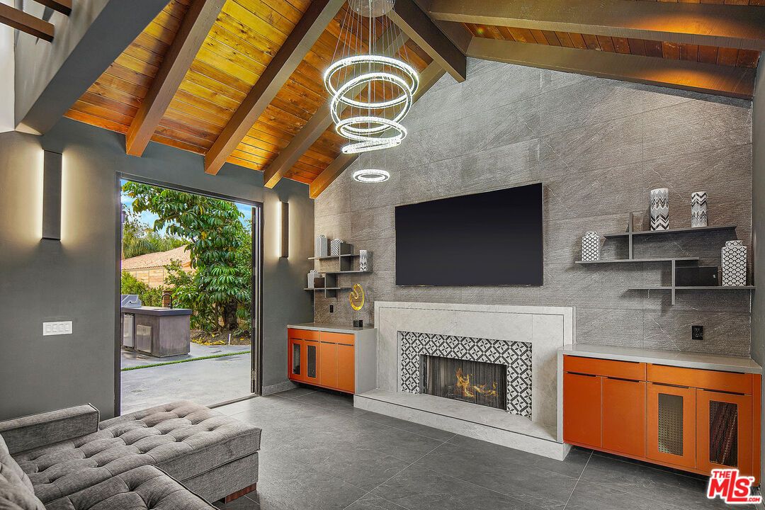 Fireplace, Interior, Pendant Lights, Wooden Beams, Wooden Ceilings