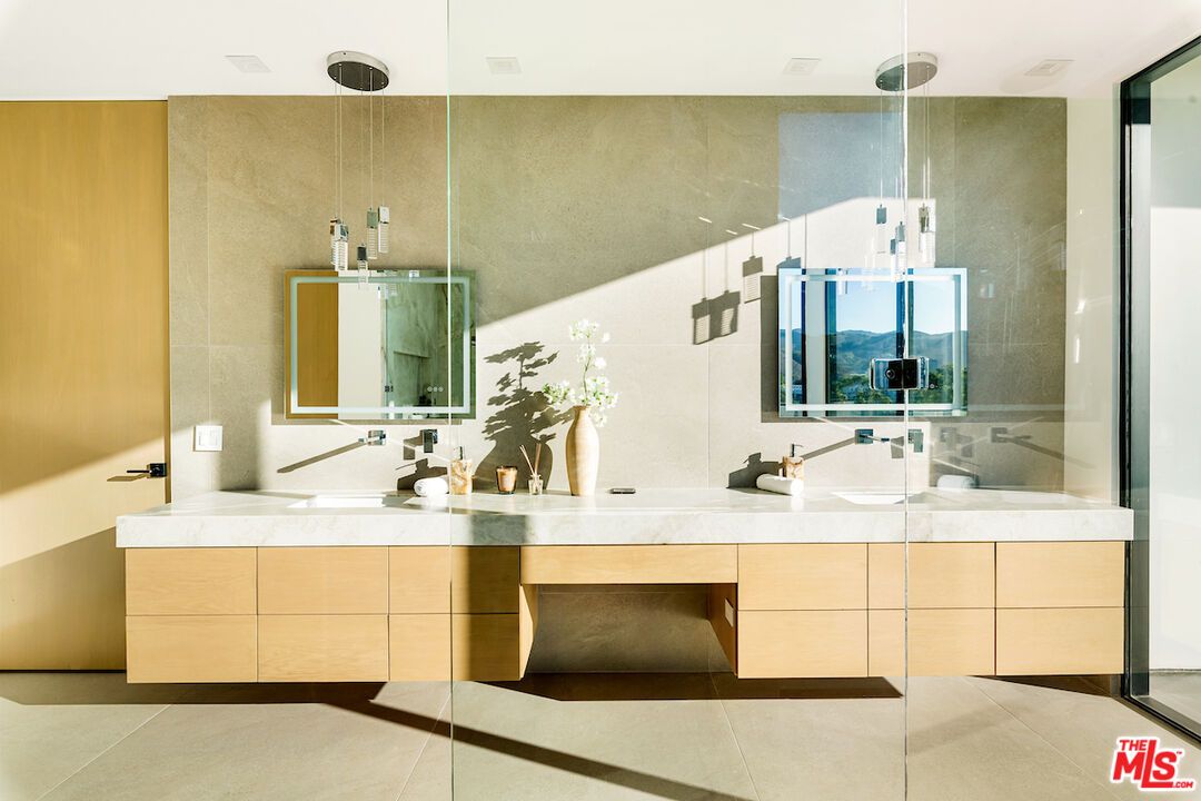 Bathroom, Glass Shower, Interior, Pendant Lights