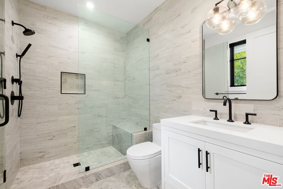Bathroom, Glass Shower, Interior, Marble, Marble Walls, Recessed Lighting