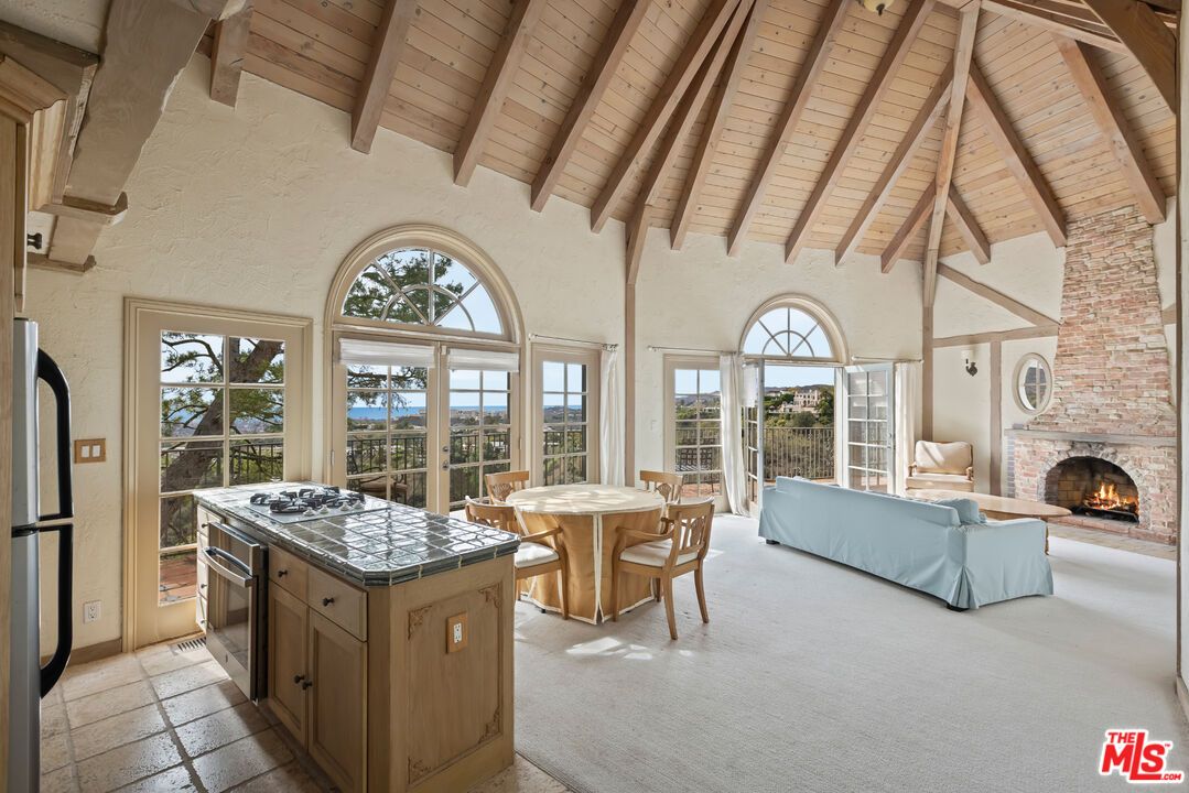 Dining room, Fireplace, Interior, Kitchen, Living room, Wooden Beams, Wooden Ceilings