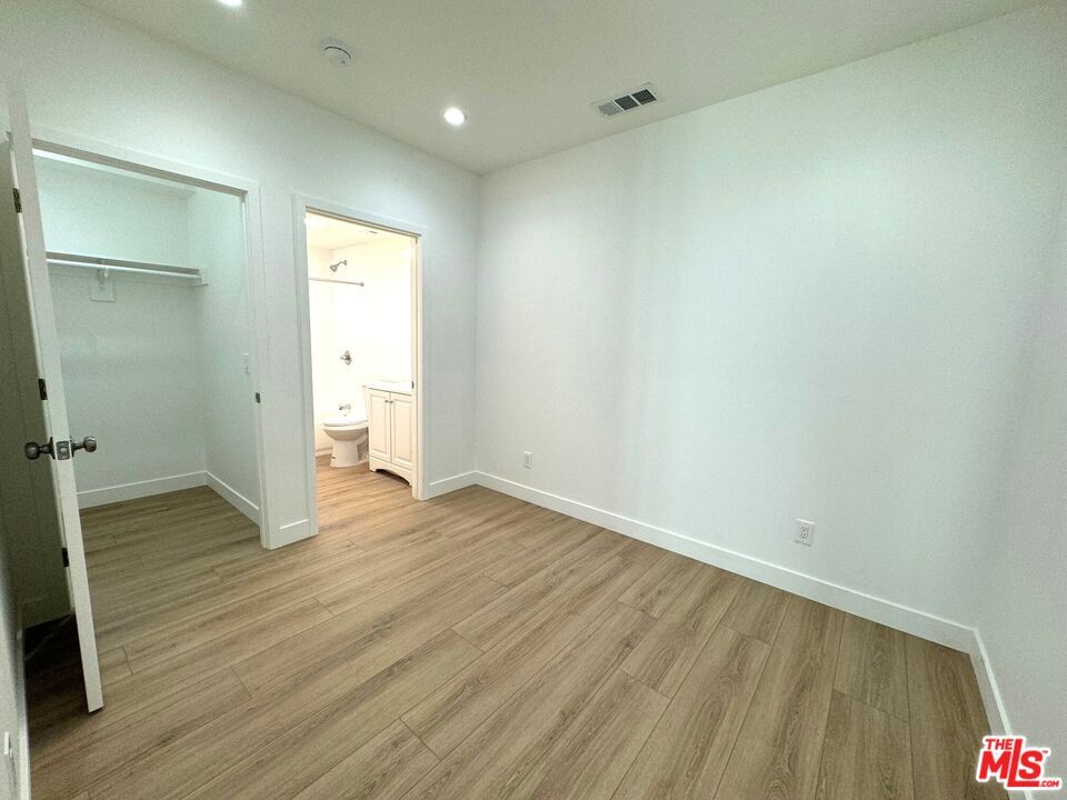 Bathroom, Empty room, Interior, Recessed Lighting, Wood Texture Flooring