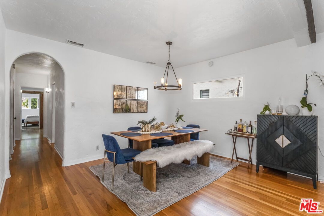 Chandelier, Dining room, Interior, Pendant Lights, Wood Texture Flooring