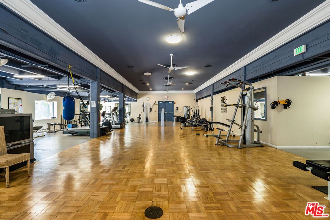 Fitness Equipment, Gym, Interior, Wood Texture Flooring