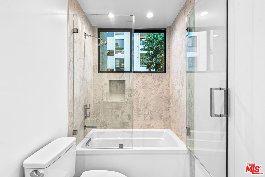Bathroom, Glass Shower, Interior, Marble Walls, Recessed Lighting