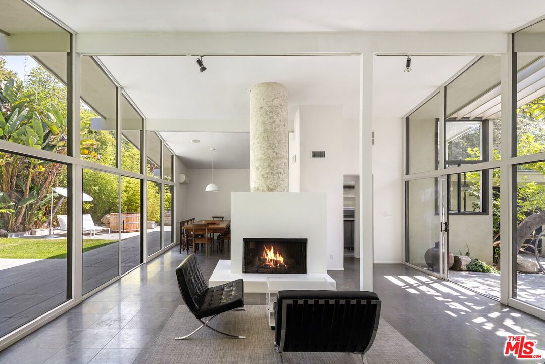 Dining room, Fireplace, Interior, Living room, Pendant Lights, Sun Room