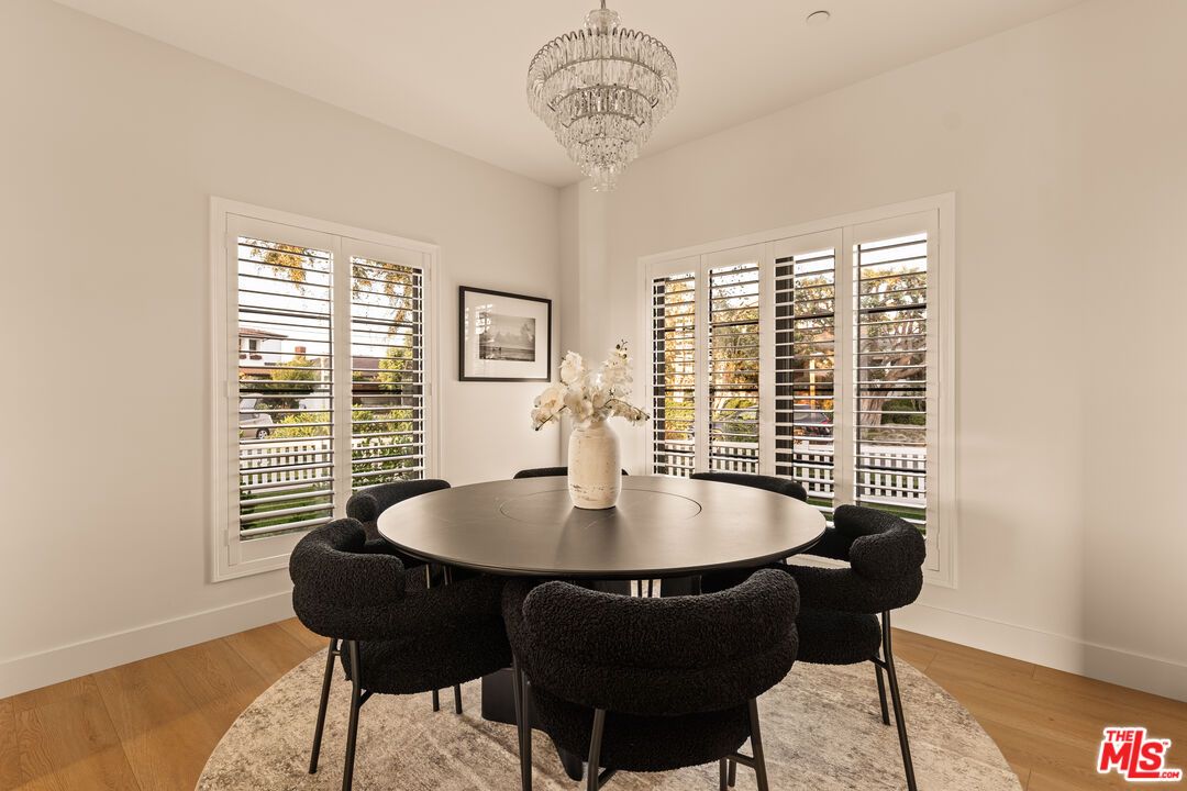 Chandelier, Dining room, Interior, Wood Texture Flooring