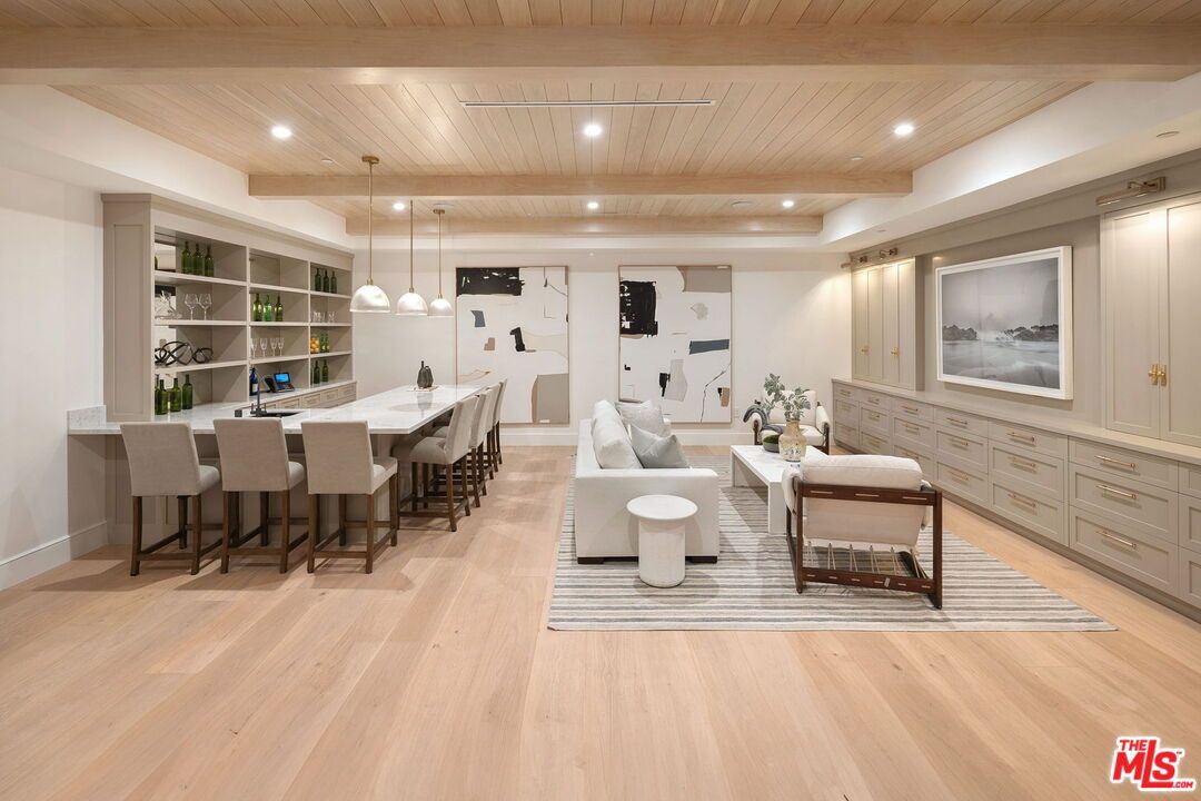 Interior, Living room, Pendant Lights, Recessed Lighting, Wooden Ceilings, Wood Texture Flooring