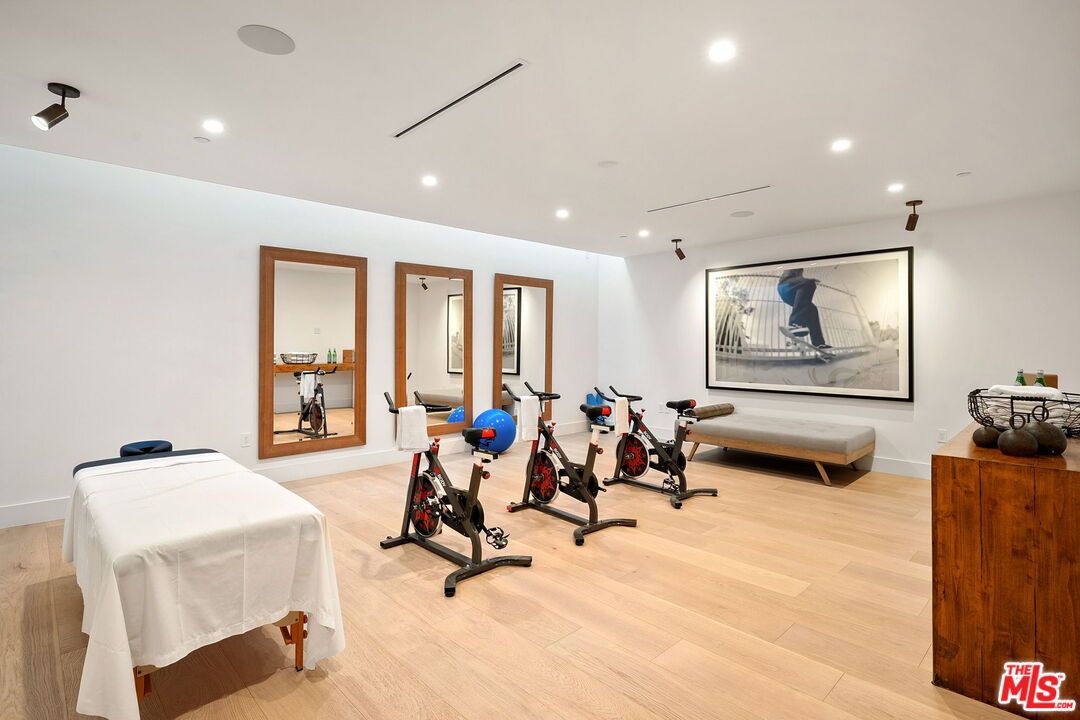 Fitness Equipment, Interior, Recessed Lighting, Wood Texture Flooring