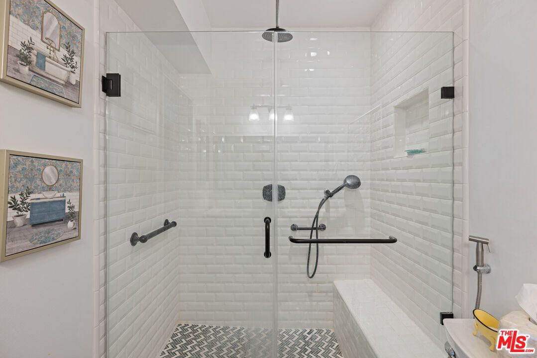Bathroom, Glass Shower, Interior, Pendant Lights
