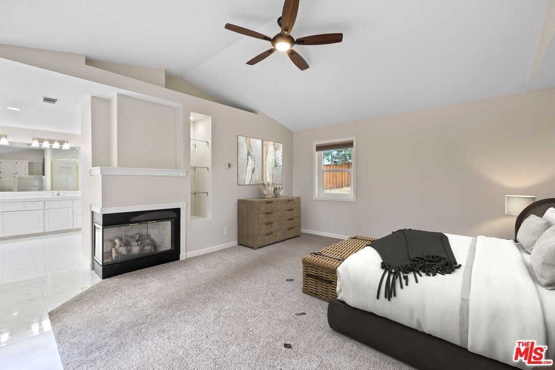 Bedroom, Fireplace, Interior