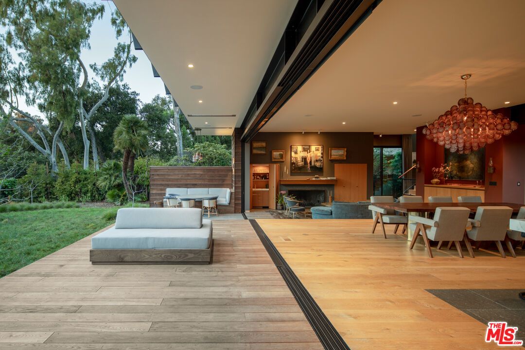 Exterior, Fireplace, Recessed Lighting, Wood Texture Flooring