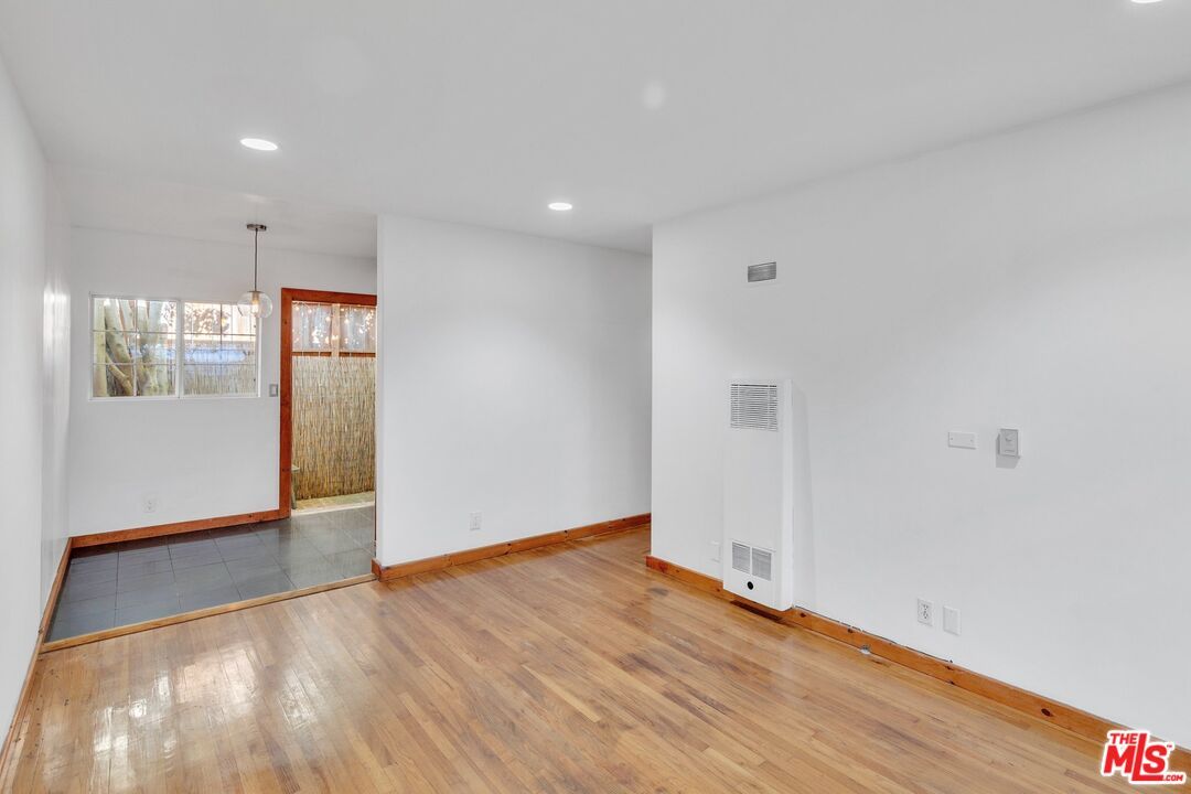 Empty room, Interior, Pendant Lights, Recessed Lighting, Wood Texture Flooring