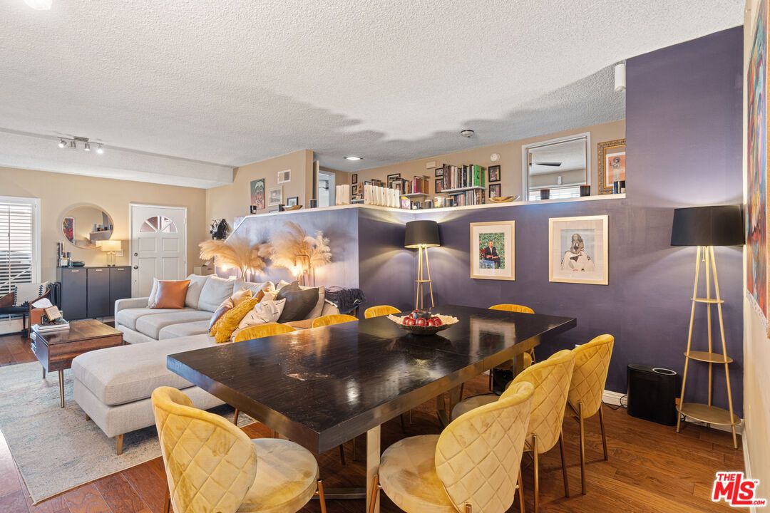 Dining room, Interior, Kitchen, Living room, Recessed Lighting, Wood Texture Flooring