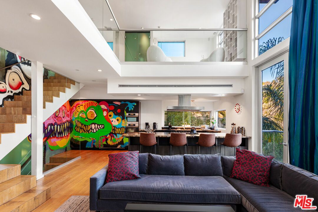 Dining room, Interior, Living room, Recessed Lighting, Wood Texture Flooring