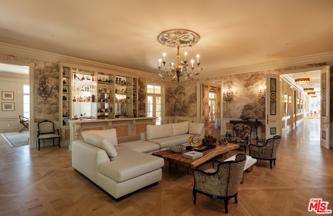 Chandelier, Fireplace, Interior, Living room, Wood Texture Flooring