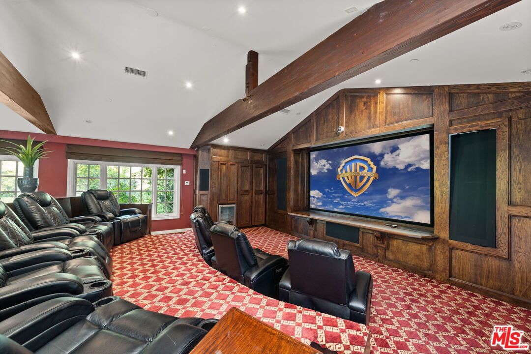 Home Theatre Room, Interior, Projection Screen, Recessed Lighting, Theatre Room, Wooden Walls