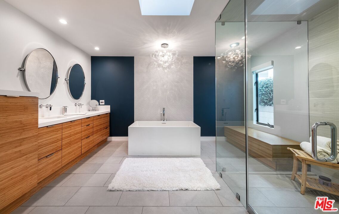 Bathroom, Dual Sink Vanities, Free Standing Baths, Glass Shower, Interior, Recessed Lighting