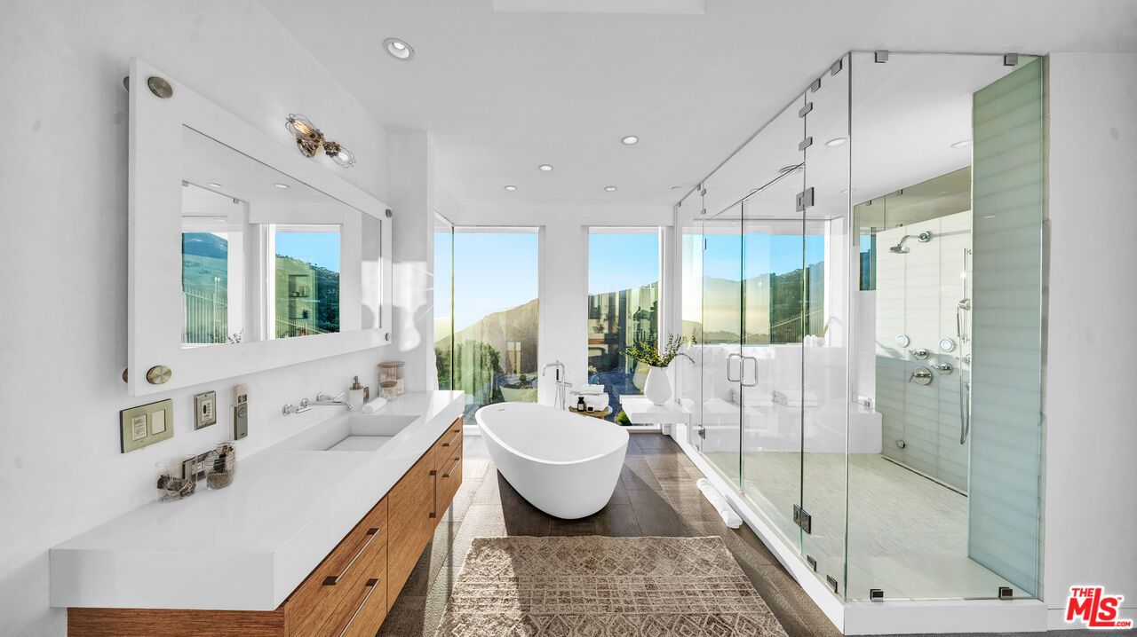 Bathroom, Dual Sink Vanities, Free Standing Baths, Glass Shower, Interior, Recessed Lighting