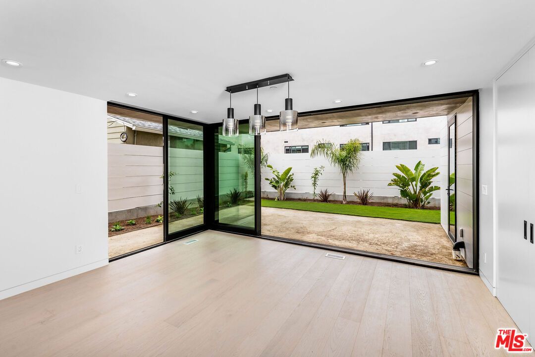 Empty room, Interior, Pendant Lights, Recessed Lighting, Wood Texture Flooring