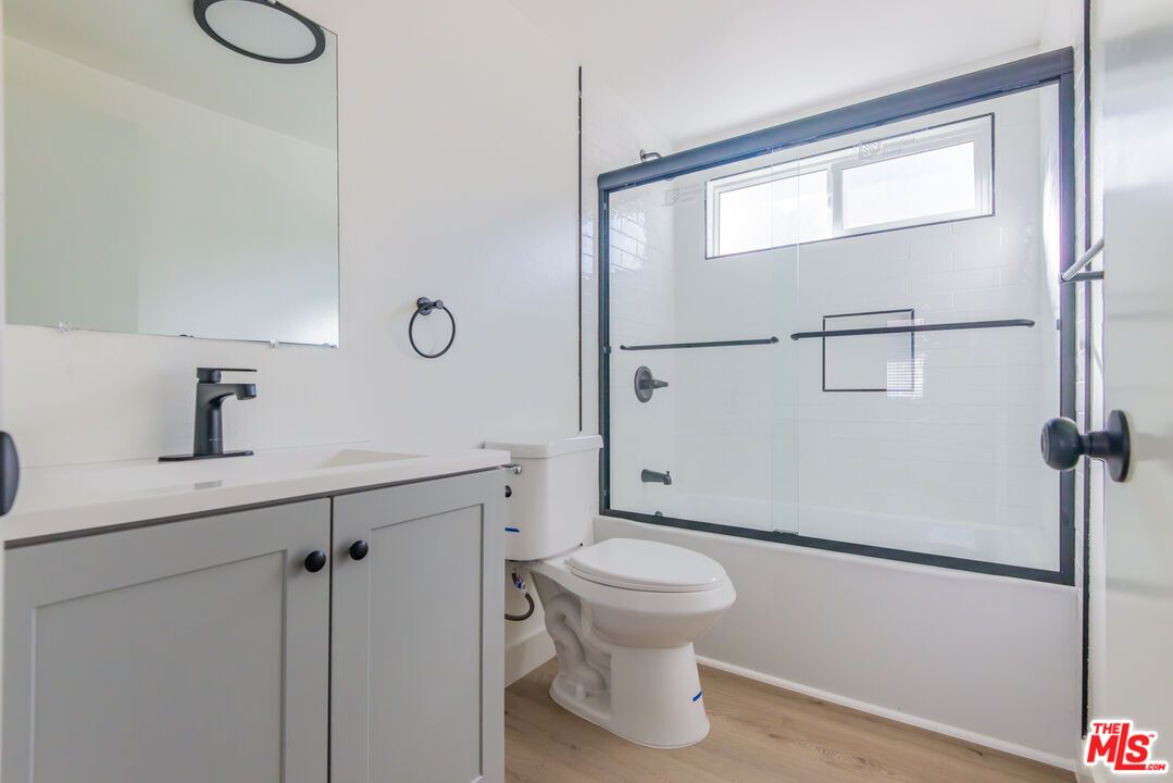 Bathroom, Glass Shower, Interior, Wood Texture Flooring