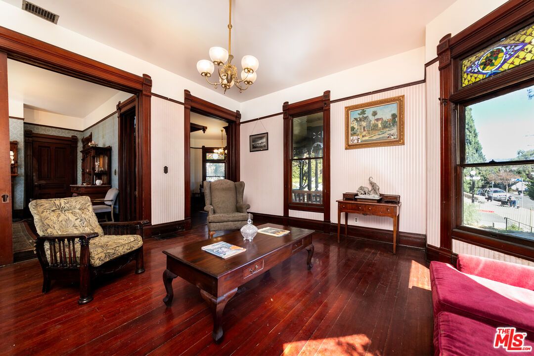 Chandelier, Interior, Living room, Wood Texture Flooring