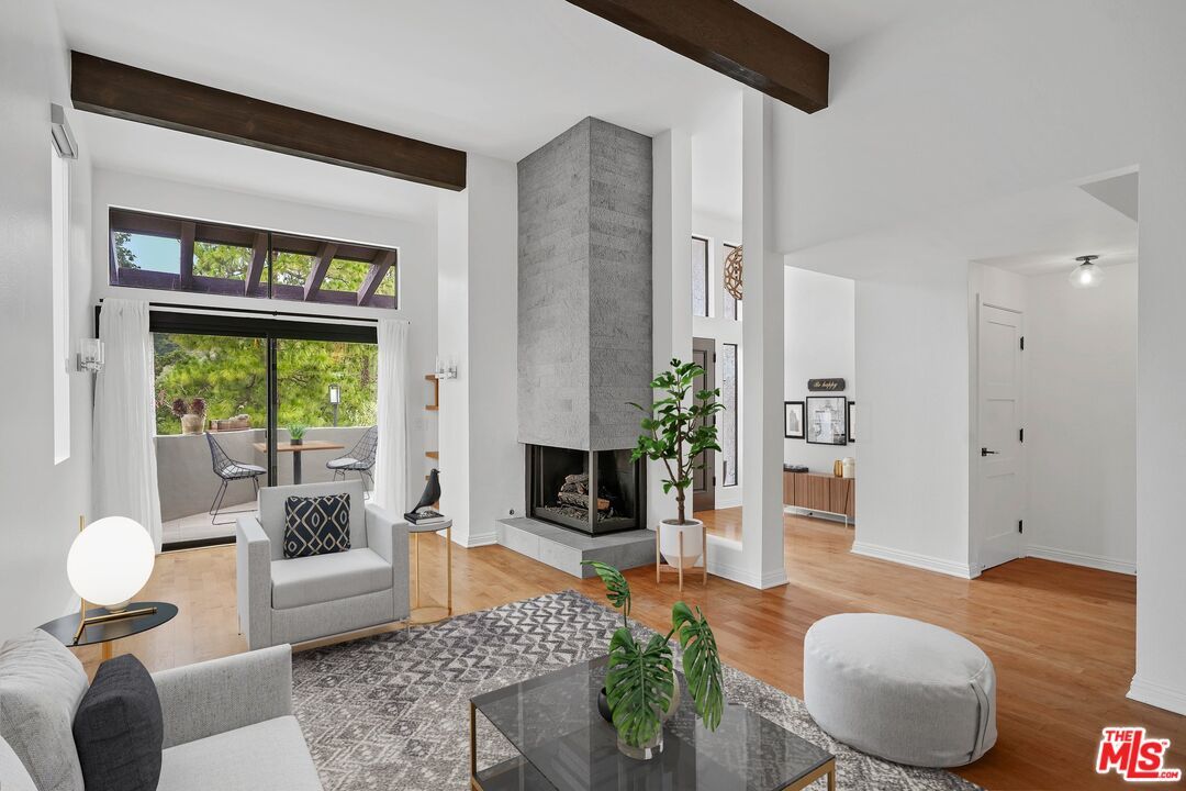Fireplace, Interior, Living room, Wooden Beams, Wood Texture Flooring