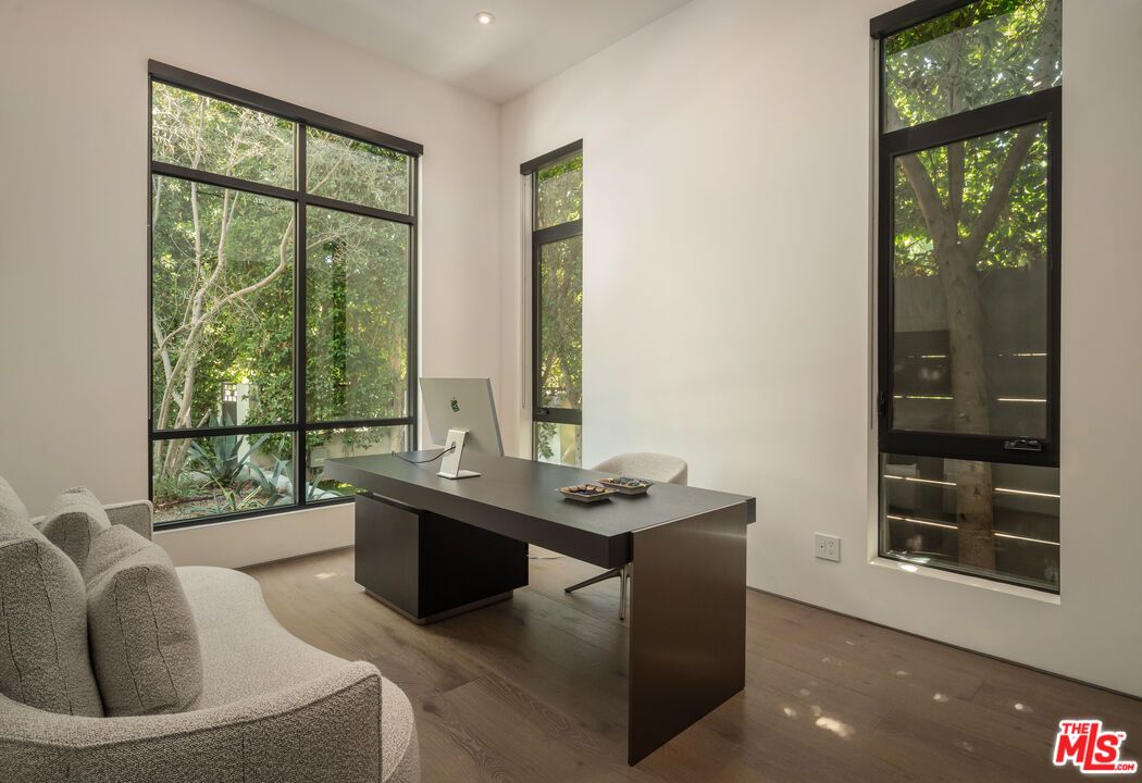 Home Office, Interior, Recessed Lighting, Wood Texture Flooring