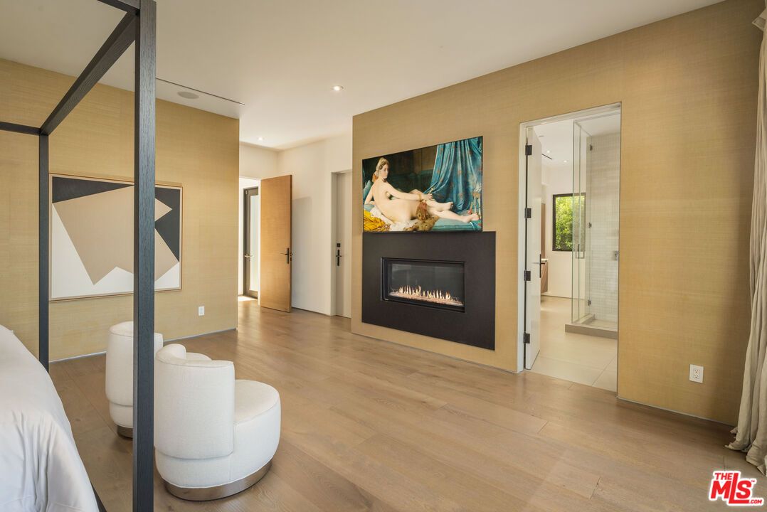 Fireplace, Interior, Recessed Lighting, Wood Texture Flooring