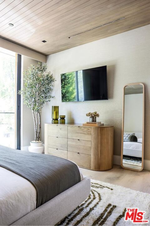 Bedroom, Interior, Wooden Ceilings, Wood Texture Flooring