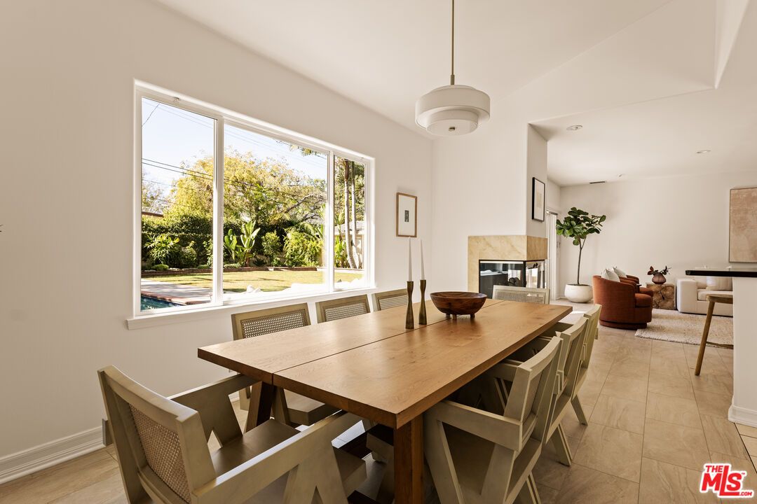 Dining room, Fireplace, Interior, Living room, Pendant Lights