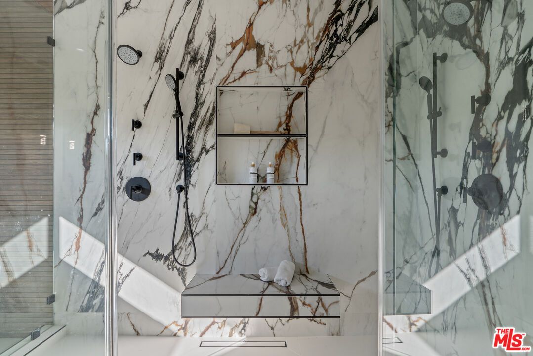 Bathroom, Glass Shower, Interior, Marble Walls