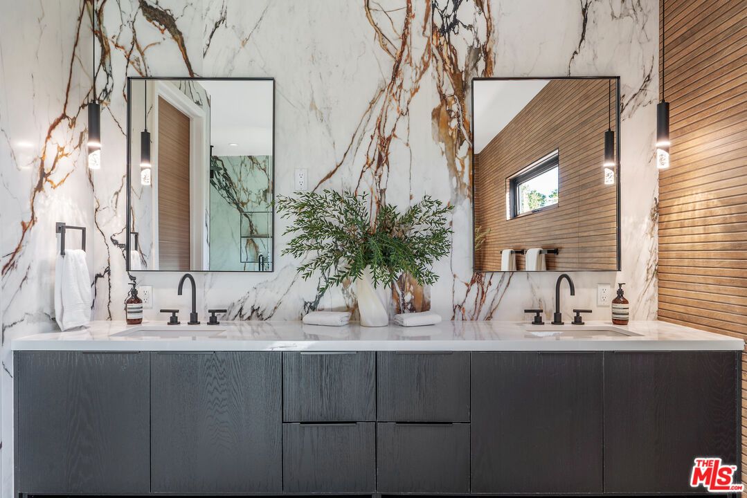 Bathroom, Dual Sink Vanities, Interior, Marble Walls