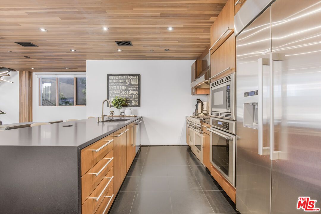 Interior, Kitchen, Recessed Lighting, Stainless Steel Appliances, Wooden Ceilings