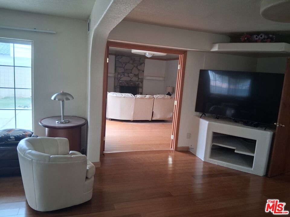 Fireplace, Interior, Living room, Stone Walls, Wood Texture Flooring