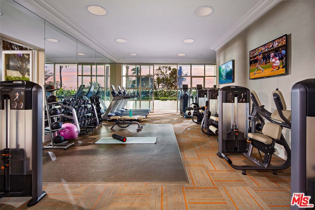 Fitness Equipment, Gym, Interior, Recessed Lighting