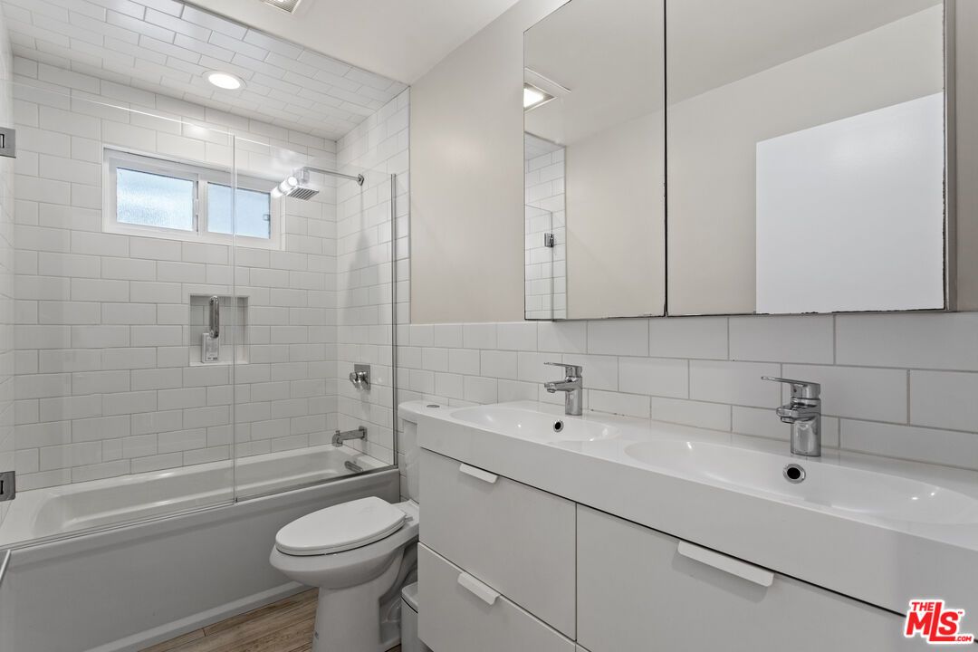 Bathroom, Glass Shower, Interior, Recessed Lighting, Wood Texture Flooring