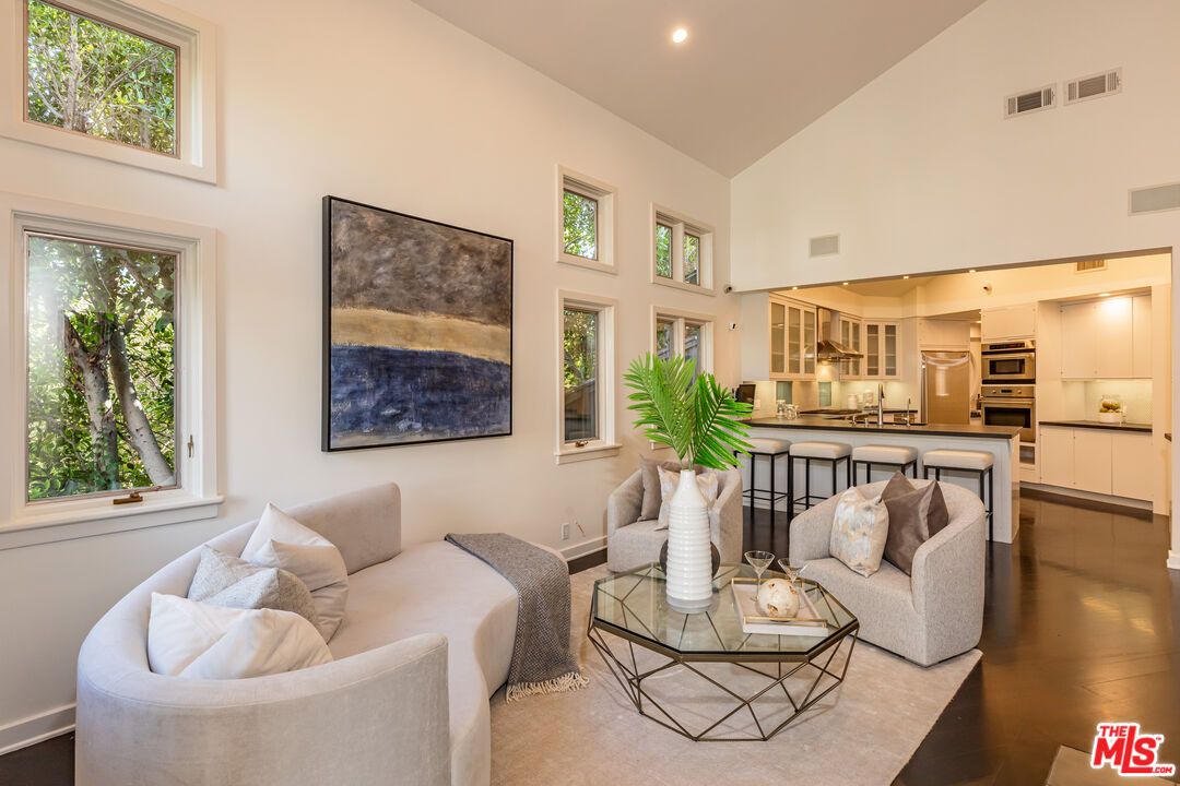 Interior, Kitchen, Living room, Recessed Lighting, Stainless Steel Appliances, Wood Texture Flooring