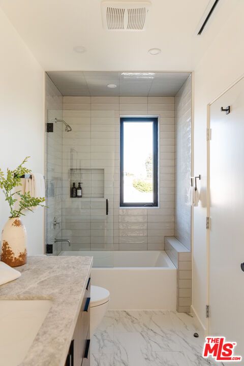 Bathroom, Glass Shower, Interior, Marble, Recessed Lighting