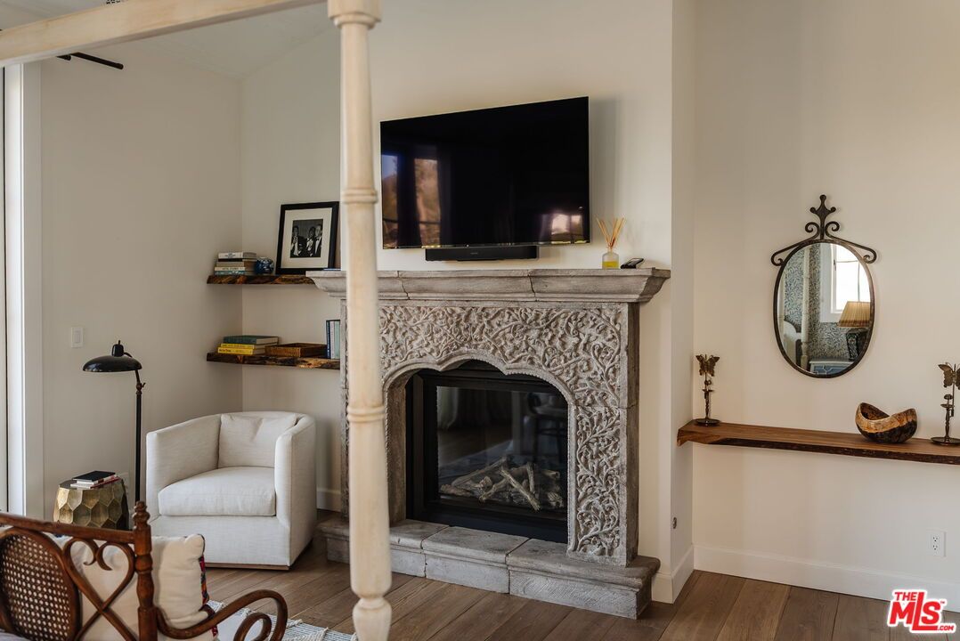 Fireplace, Interior, Wood Texture Flooring