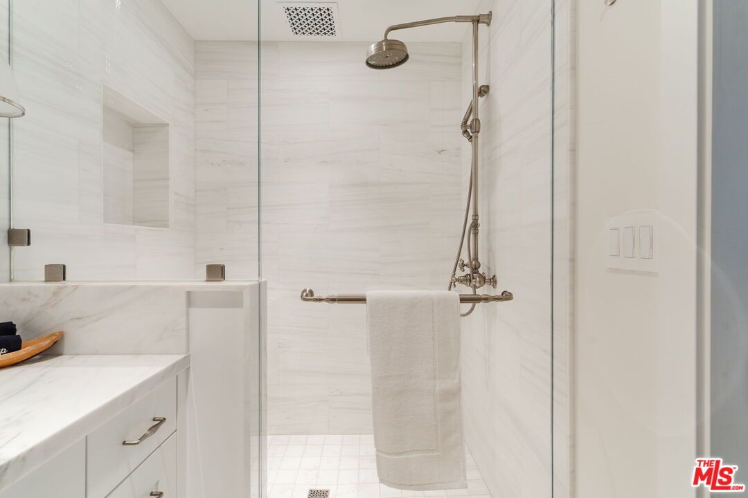 Bathroom, Glass Shower, Interior, Marble Walls