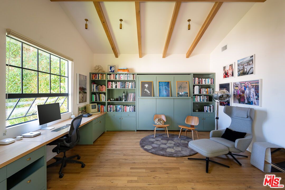 Home Office, Interior, Wooden Beams, Wood Texture Flooring
