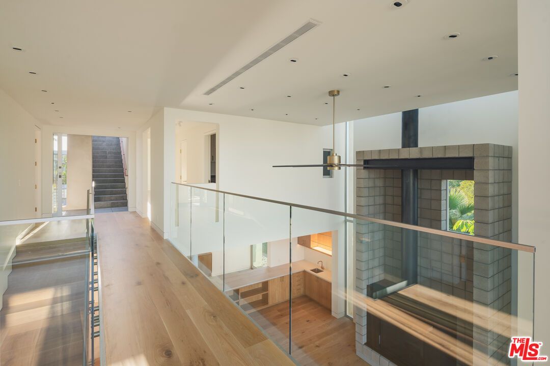 Fireplace, Interior, Recessed Lighting, Wood Texture Flooring