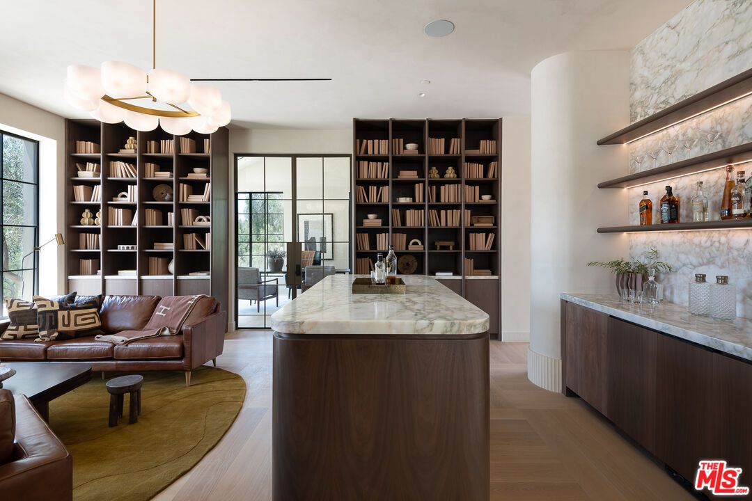 Interior, Living room, Pendant Lights, Recessed Lighting, Wood Texture Flooring