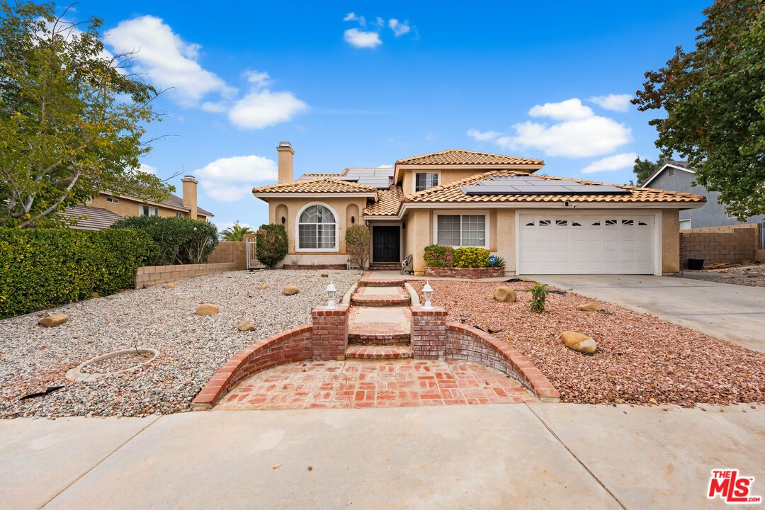 Attached, Backyard, Exterior, Facade, Solar Panels, Mediterranean