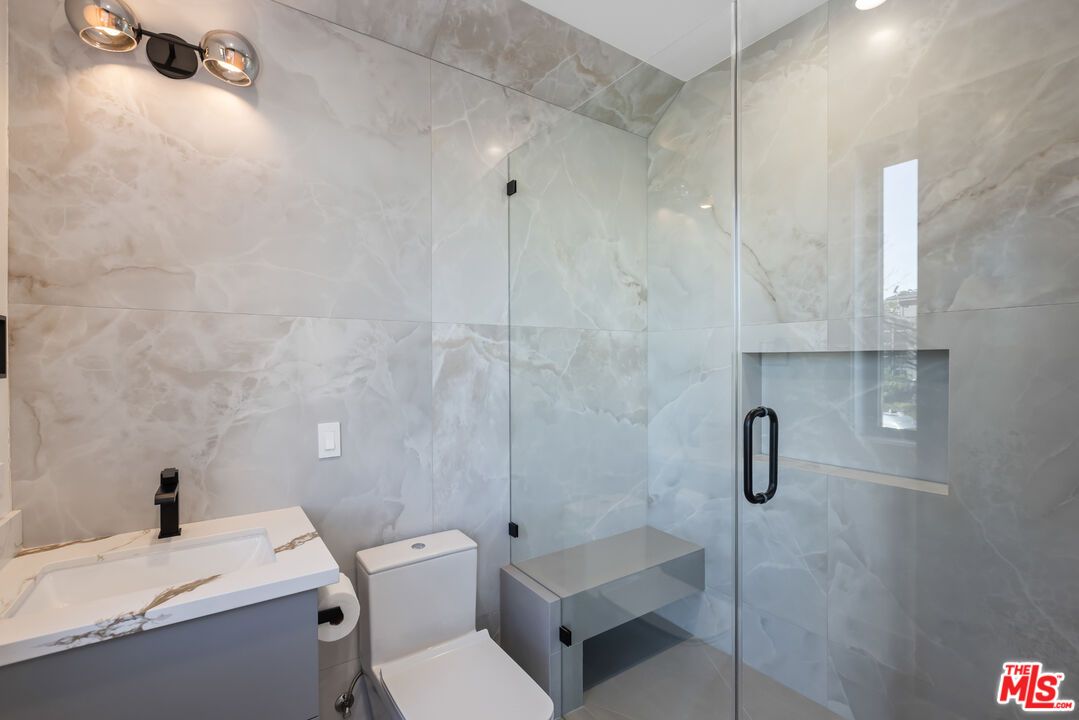 Bathroom, Glass Shower, Interior, Marble Walls