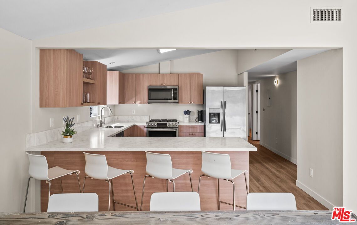 Interior, Kitchen, Stainless Steel Appliances, Wood Texture Flooring