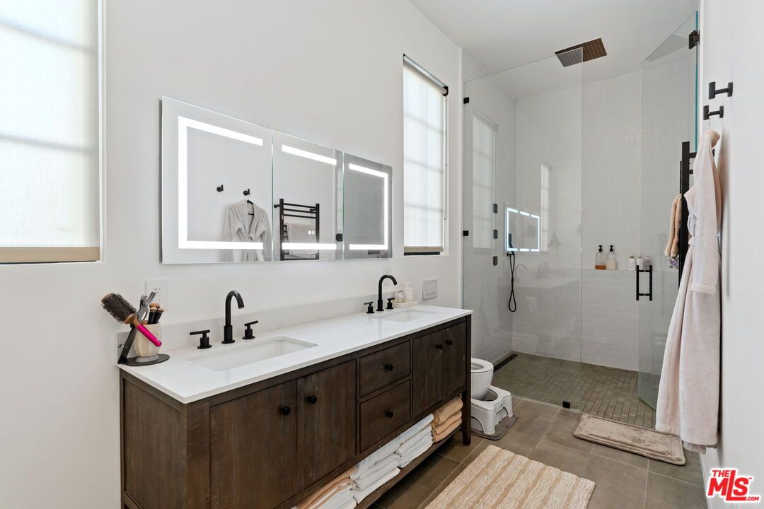 Bathroom, Dual Sink Vanities, Glass Shower, Interior