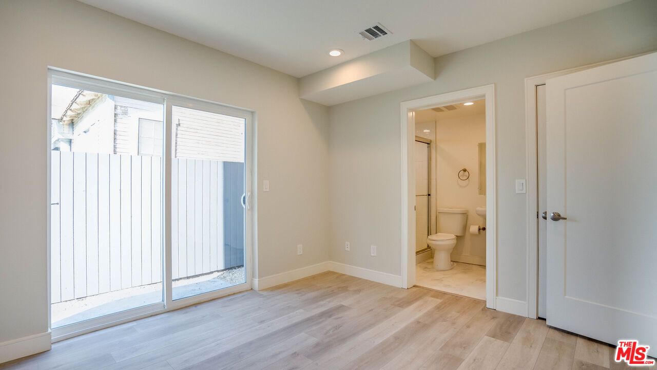 Bathroom, Empty room, Interior, Recessed Lighting, Wood Texture Flooring
