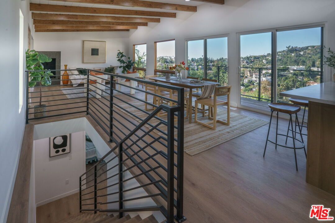 Dining room, Interior, Wooden Beams, Wood Texture Flooring