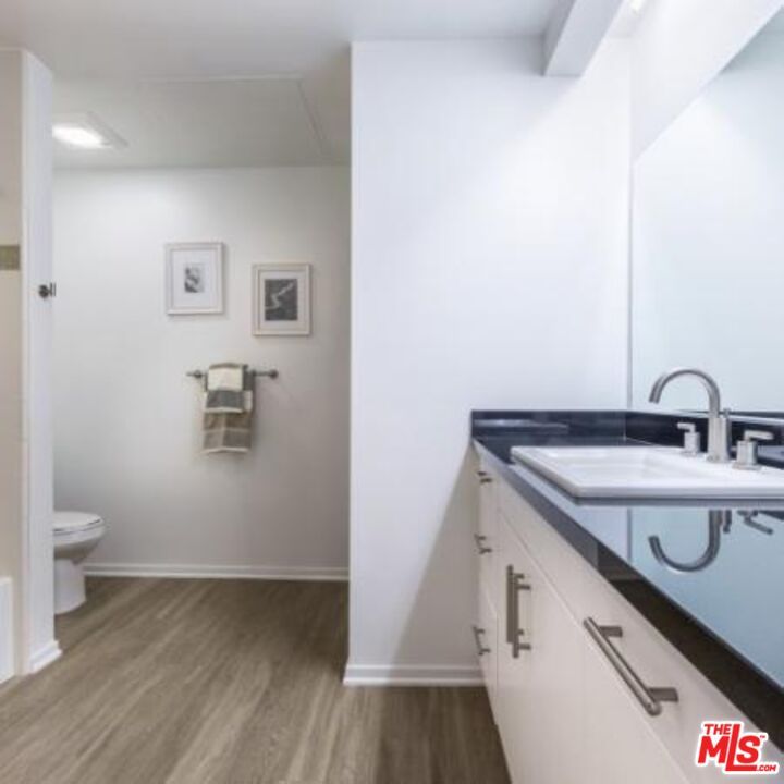 Bathroom, Interior, Recessed Lighting, Wood Texture Flooring
